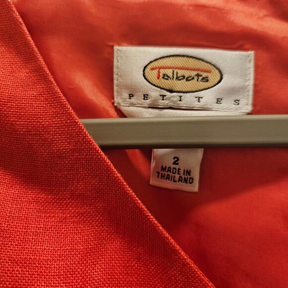 NWOT Talbots V-Neck A-Line Sleeveless Linen Dress Size 2 - Picture 3 of 5